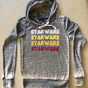 StarWars hoodie in gray w/ red yellow orange logo